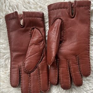 Aris Chestnut Leather Gloves